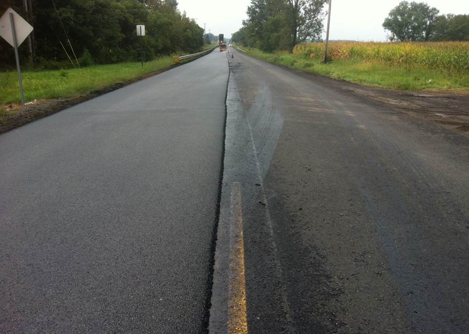 A view of the road at the project site in Lancaster, Ohio